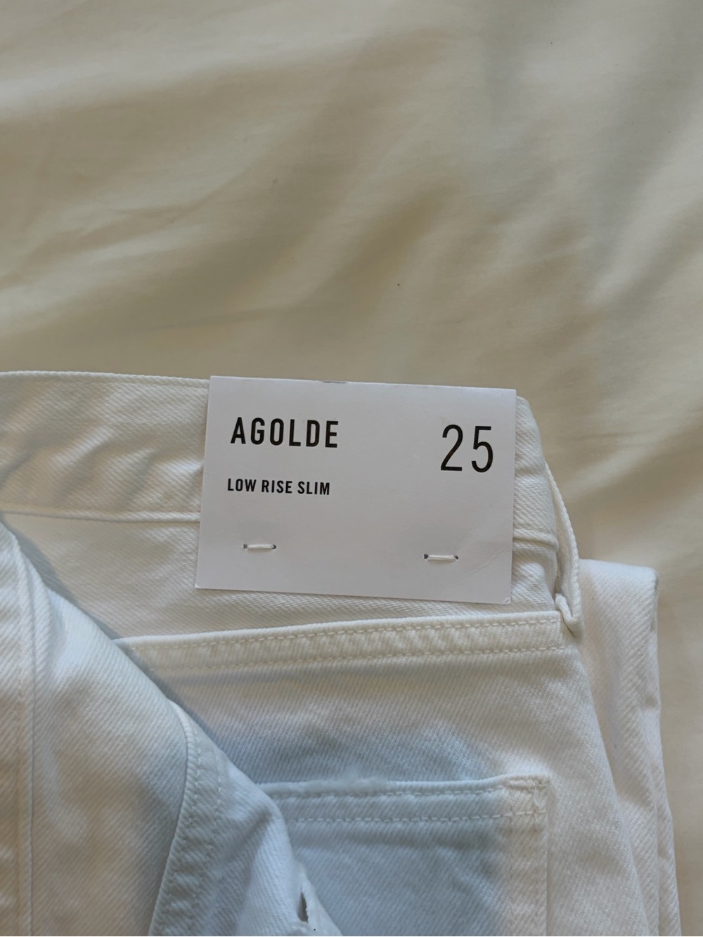 Agolde White Low-Rise Slim Jeans - Women's